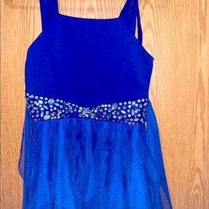Tween Diva Blue Dress with Rhinestones